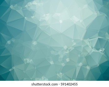 Abstract low polygon shaped background. Triangular design with geometric mosaic for business. Colorful wallpaper with blue gradient triangles. Vector illustration.
