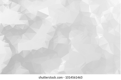 Abstract Low polygon shapes, light background, white crystals, triangles mosaic, creative origami wallpaper, templates vector design