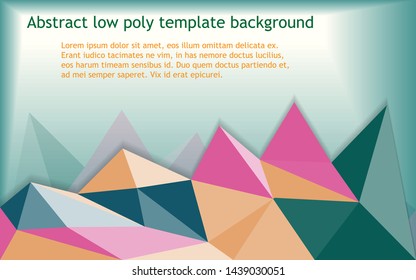Abstract low polygon triangle geometric shape copy space background vector,modern template design wallpaper graphics,vector art and illustration.