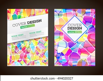 Abstract low polygonal colorful design background. Abstract colored mosaic for background. Flyer template. Brochure design template. A4, book, journal background design. Layout vector template. EPS10