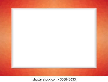 Abstract low polygonal frame (border) in shades of orange