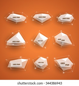 Abstract low polygonal labels template