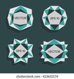 Abstract low polygonal modern labels. Vector  frames with space for text. Template creative low poly elements. Vector illustration. decorative  background. Plexus frames for text.