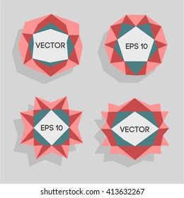 Abstract low polygonal modern labels. Vector  frames with space for text. Template creative low poly elements. Vector illustration. decorative  background. Plexus frames for text.