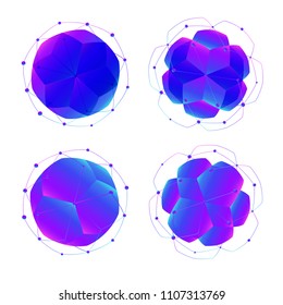 Abstract low polygonal modern shapes. Illustrations isolated on white background. Template creative element. Graphic concept for your design project
