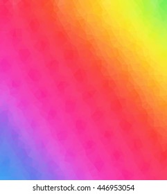 Abstract low polygonal - mosaic, geometry, hexagonal, background in spectrum, rainbow, colors