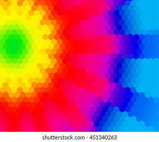 Abstract low polygonal - mosaic, geometry, hexagon, fantasy background in spectrum, rainbow, colors