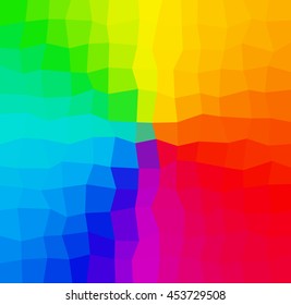 Abstract low polygonal - mosaic, geometry, hexagonal, background in spectrum, rainbow, colors