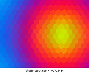 Abstract low polygonal - mosaic, geometry, hexagon, fantasy background in spectrum, rainbow, colors, shapes of honeycomb, rhombus