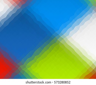 Abstract low polygonal - mosaic, geometry, polygon background in vivid colors of blue, red, green and white, glass effect