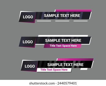 Abstract lower third banner bar screen broadcast design template. Broadcast News Lower Thirds.