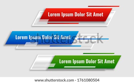 abstract lower third colors banner in geometric style