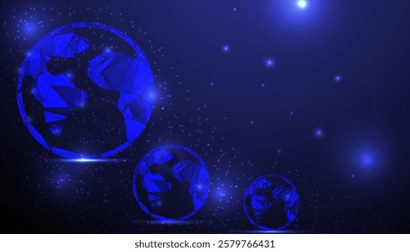 Abstract low-poly geometric background with modern polygonal shapes in vibrant gradient colors, ideal for digital design, presentations, and wallpapers