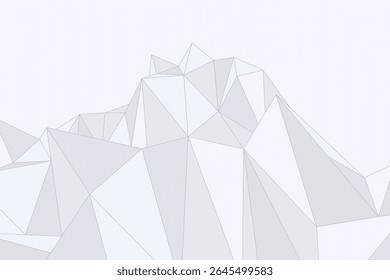 Abstract low-poly mountain design made of geometric origami polygon shapes forming a clean vector background