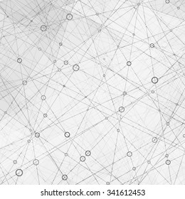 Abstract Lowpoly Vector Background with Connected Lines and Dots. Used transparency layers of background