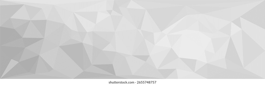 Abstract low-poly vector background in shades of gray. Polygonal flat design template perfect for modern and minimalist styles.

