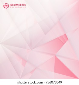 Abstract Lowpoly vector on pink color background. Template for style design. Vector illustration. Used transparency layers of background