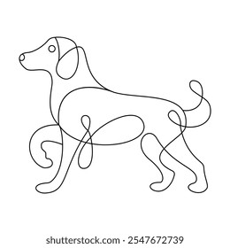 Abstract Loyalty A Dog's Silhouette in Line Art