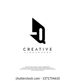 abstract LQ logo letter in shadow shape design concept