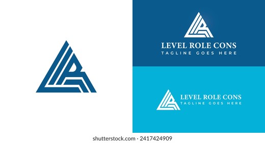 Resumen LR o diseño de logotipo inicial RL idea gráfica vectorial creativa en color azul aislado en fondo blanco. Logo de la carta LR aplicado a la plantilla de inspiración para el diseño del logotipo de la empresa inmobiliaria de lujo