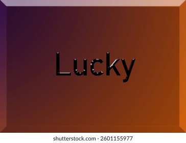 Abstract Lucky Text Effect Design Purple Background