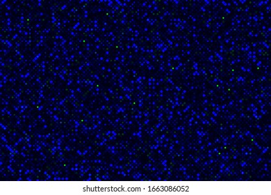 Abstract luminescent pixel mosaic illustration. Futuristic banner technology. Small color blocks and pixels.