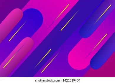 abstract luminous colorful background with geometric shapes on blue violet gradient background