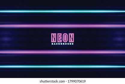 Abstract luminous colorful neon frame background  with color light effect. Vector light illustration on dark concept can use for music cover poster, flyer, frame banner promotion,