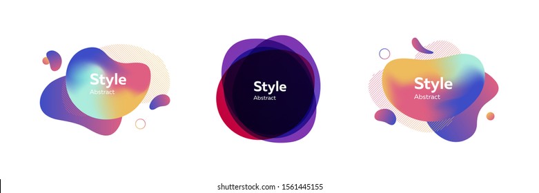 Abstract luminous form templates. Gradient, neon. Advertising concept. Style graphic design. Vector illustration can be used for web design, advertising, mobile application, interface