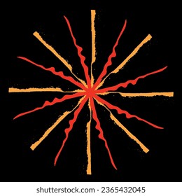 Forma luminosa abstracta. Saludo al estallido. Ilustración vectorial.