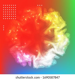 Abstract luminous snowflake on gradient mesh background