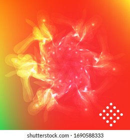 Abstract luminous snowflake on gradient mesh background