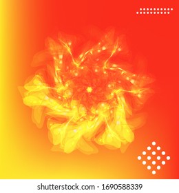 Abstract luminous snowflake on gradient mesh background