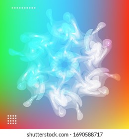 Abstract luminous snowflake on gradient mesh background