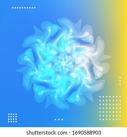 Abstract luminous snowflake on gradient mesh background