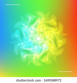 Abstract luminous snowflake on gradient mesh background