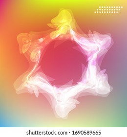 Abstract luminous snowflake on gradient mesh background