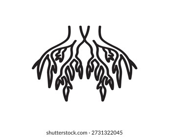 Ilustração vetorial da anatomia do pulmão abstrata