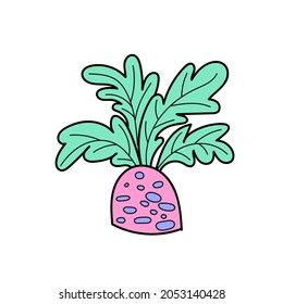 Abstract lush tree in a stone prehistorical. Vector illustration