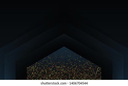 abstract luxurious geometric background of realistic circle texture with golden glitters style