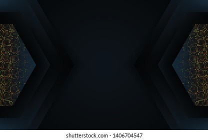 abstract luxurious geometric background of realistic circle texture with golden glitters style