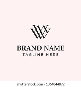 Abstract and luxurious style initial letter V W and M logo template