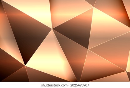 Abstract luxury 3d gold polygon background. Vector illustration