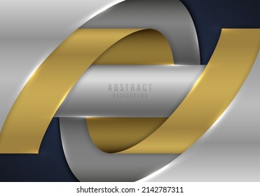 Abstract luxury 3D realistic golden and silver metallic plate design. Well organized, decorative for elegant background. Illustration vector