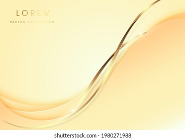 Abstrakter luxuriöser Hintergrund 3D-Überschneidung mit Goldlinien-Kurve. Luxus-Stil. Vektorgrafik