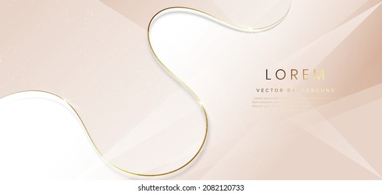 Abstract luxury background 3d overlapping with gold lines curve. Luxury style. Vector illustration