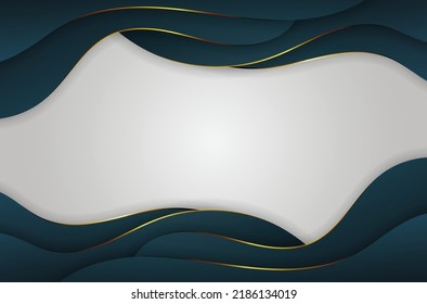 Abstract luxury background 3d overlapping with gold lines curve with copy space. - Vector