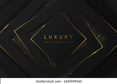 Abstract Luxury background. black and gold color on black background. Vector illustration