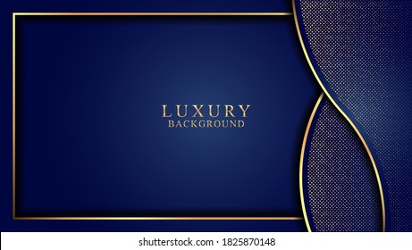 abstract luxury background with dark blue and golden element.