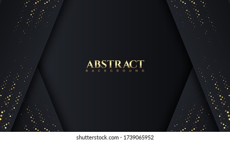 Abstrakter luxuriöser Hintergrund dunkelgrau und golden Farbe Design Vorlage. Vektor-Abbildung